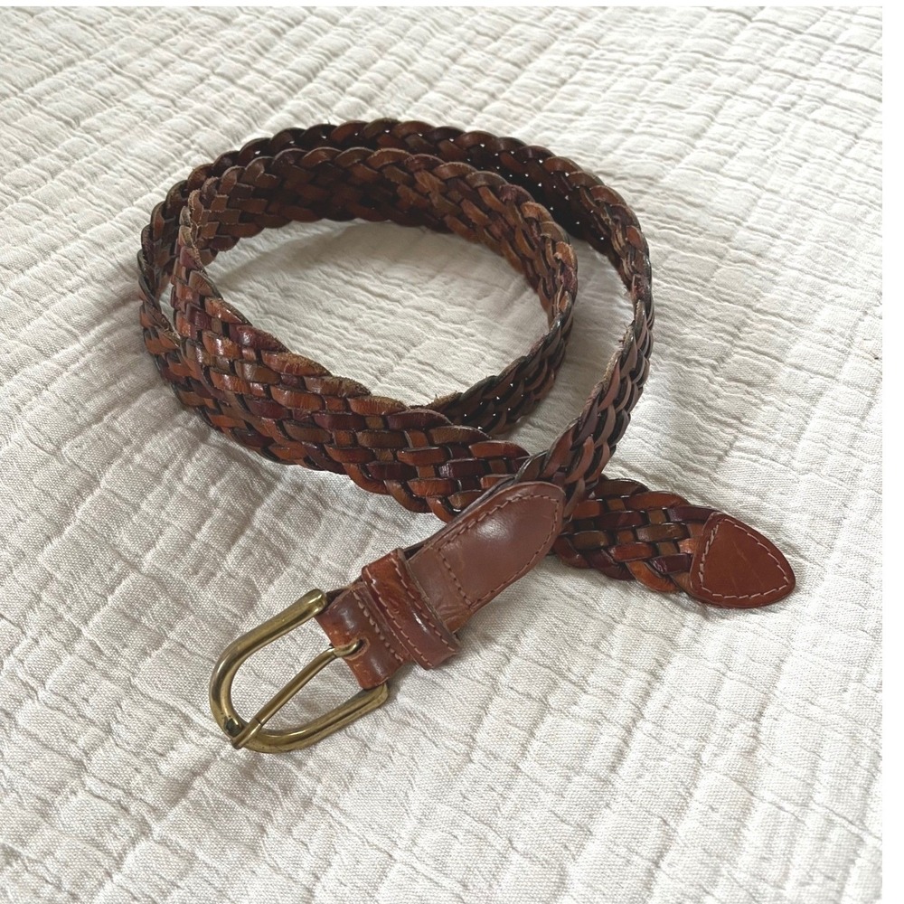 Vintage Braided Leather Belt 38